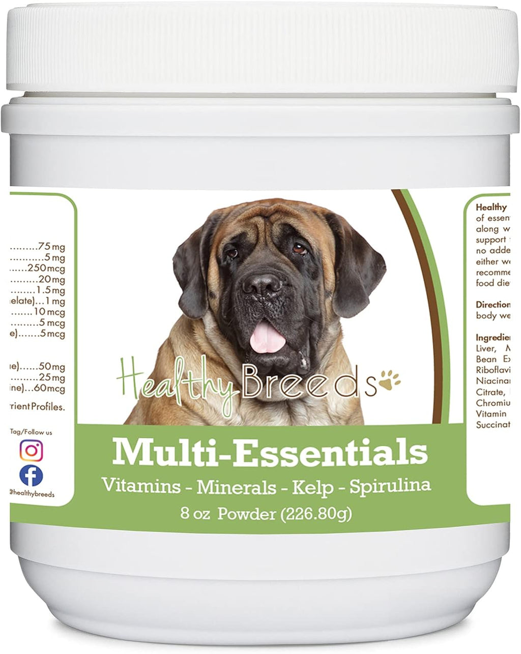 Healthy Breeds Mastiff Multi-Essentials Polvo Multivitamínico para Perros - 226 g