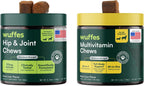 Paquete de suplemento para cadera y articulaciones para razas grandes y multivitamínico 23 en 1 de Wuffes