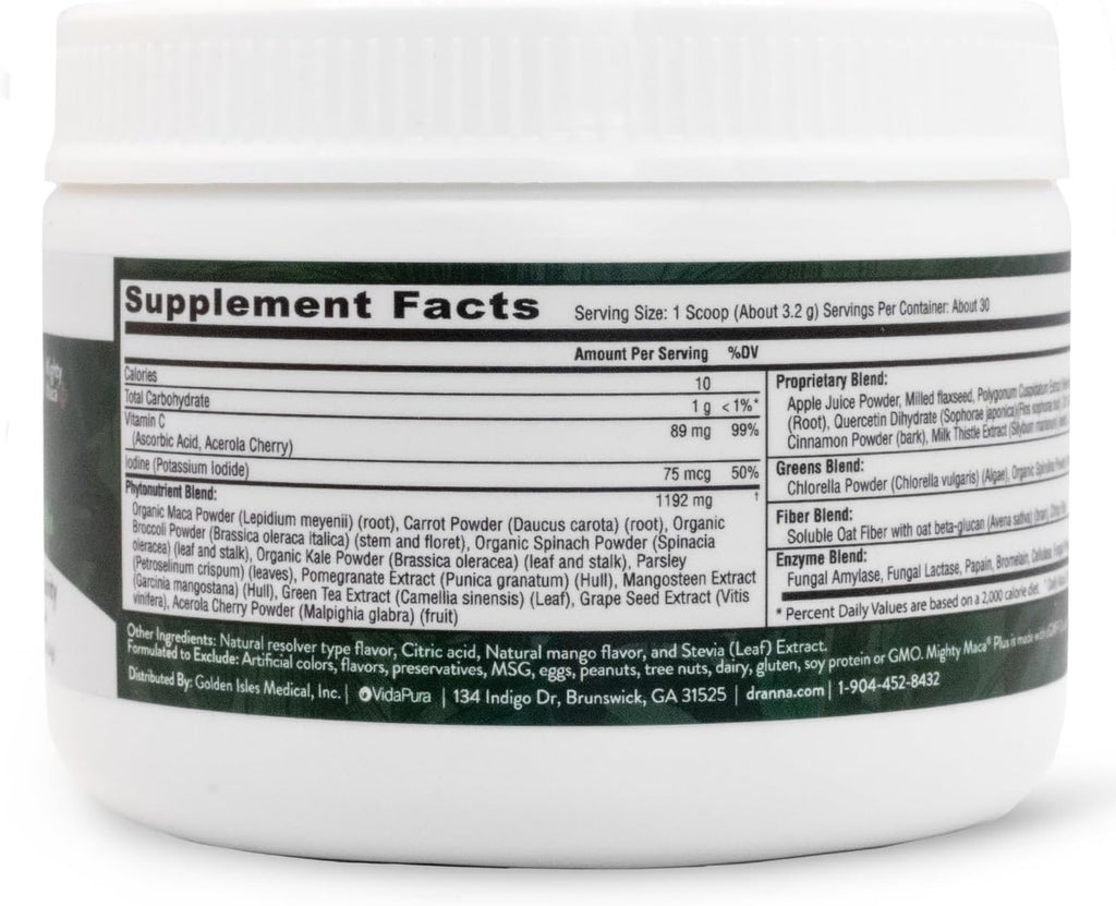 VIDAPURA Mighty Maca Plus Mango – Superfood Greens en Polvo
