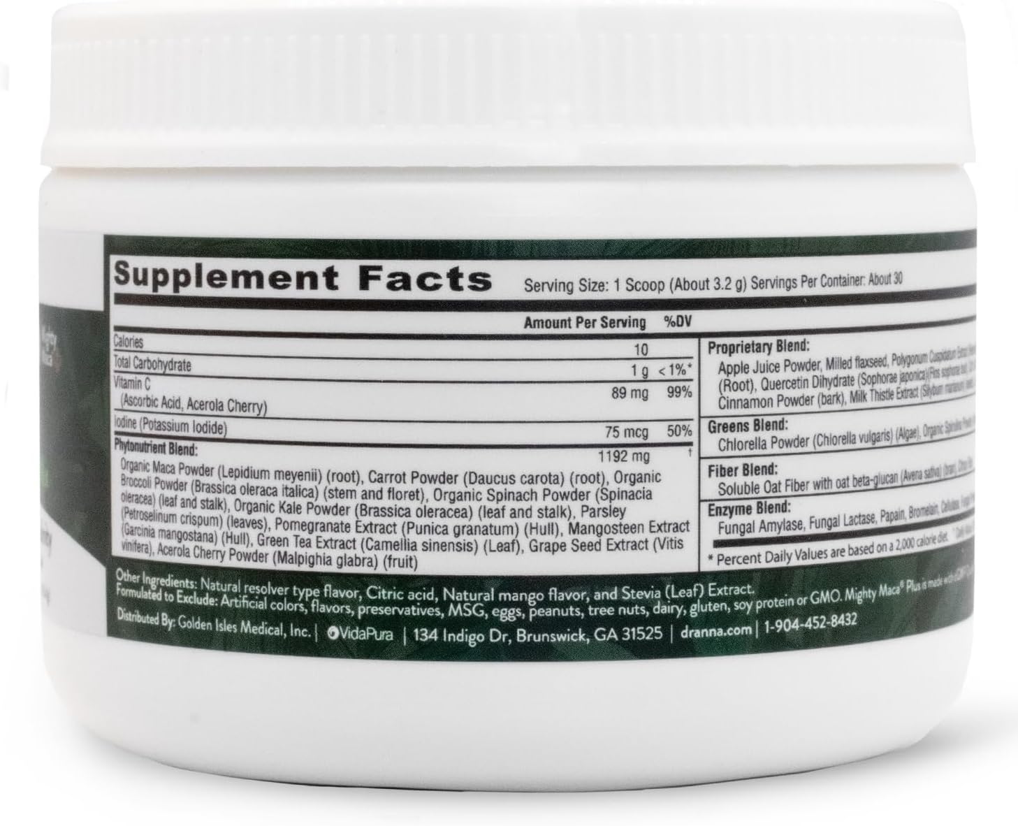 VIDAPURA Mighty Maca Plus Mango – Superfood Greens en Polvo