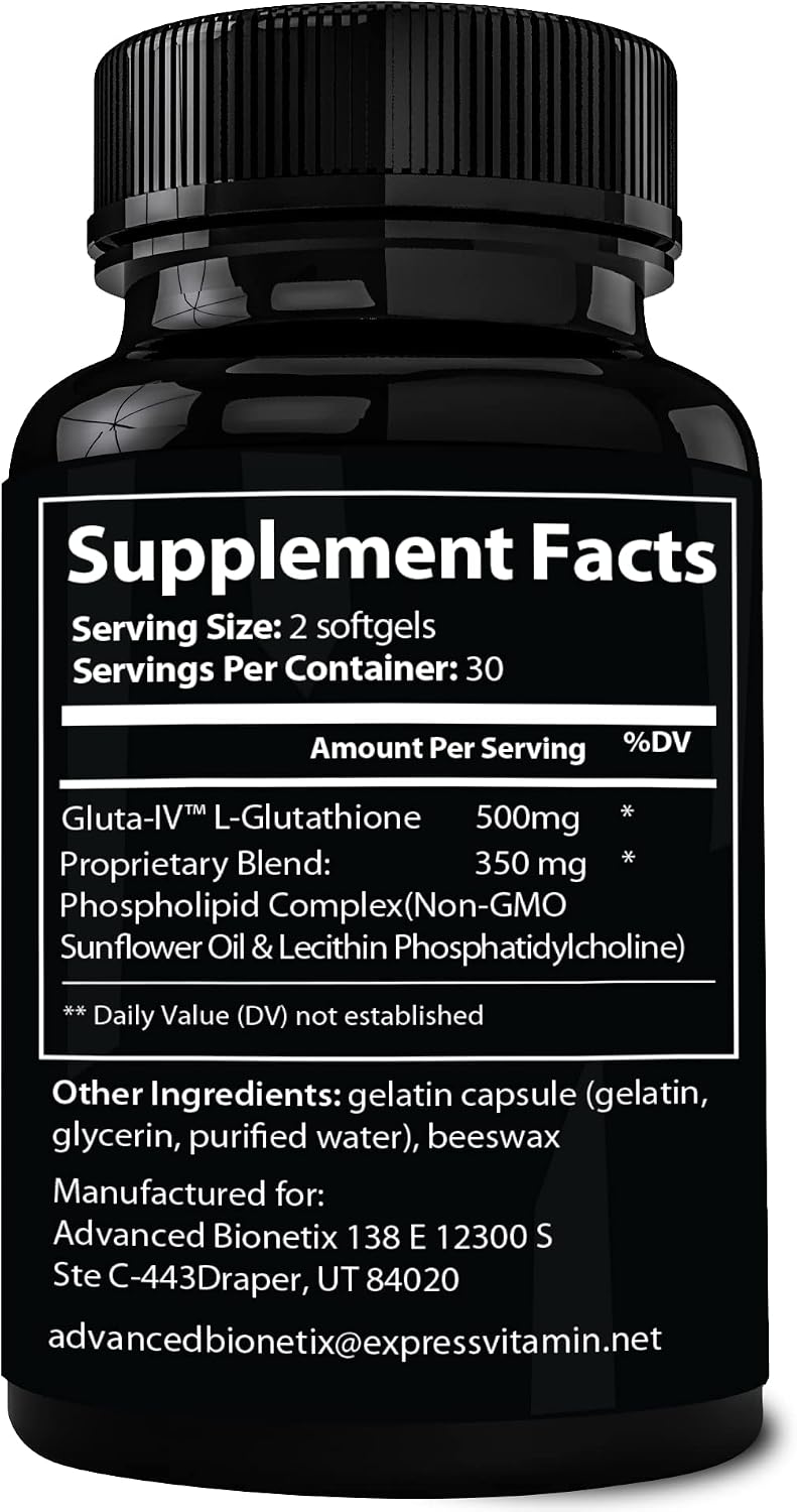 Advanced Bionetix Glutatión Liposomal 850mg - 60 Cápsulas Blandas