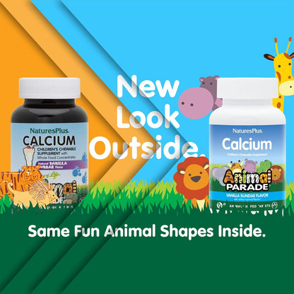 NaturesPlus Animal Parade Calcio, Sabor – Magnesio (50 mg por ración): Contribuye a la función normal de los – Image 2