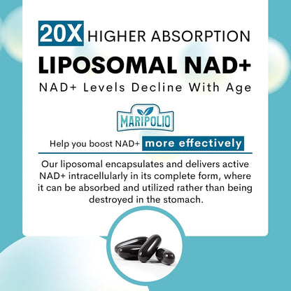 Maripolio NAD+ Liposomal 1000 mg | Alta Biodisponibilidad | Apoyo al Metabolismo Energético Celular | Suplemento de NAD+ – Image 4