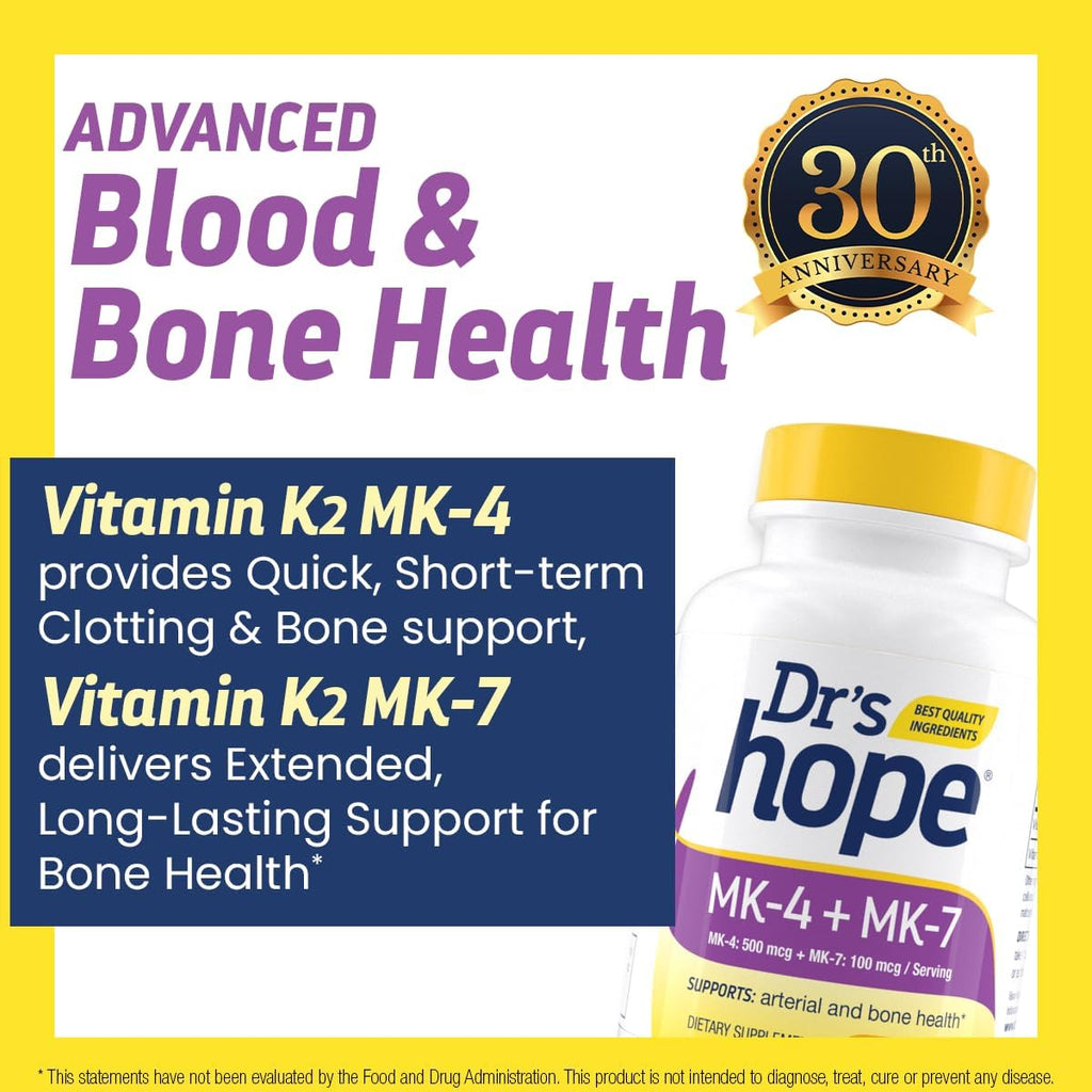 Vitamina K2 MK4 y MK7 | 600 mcg - Dr's Hope