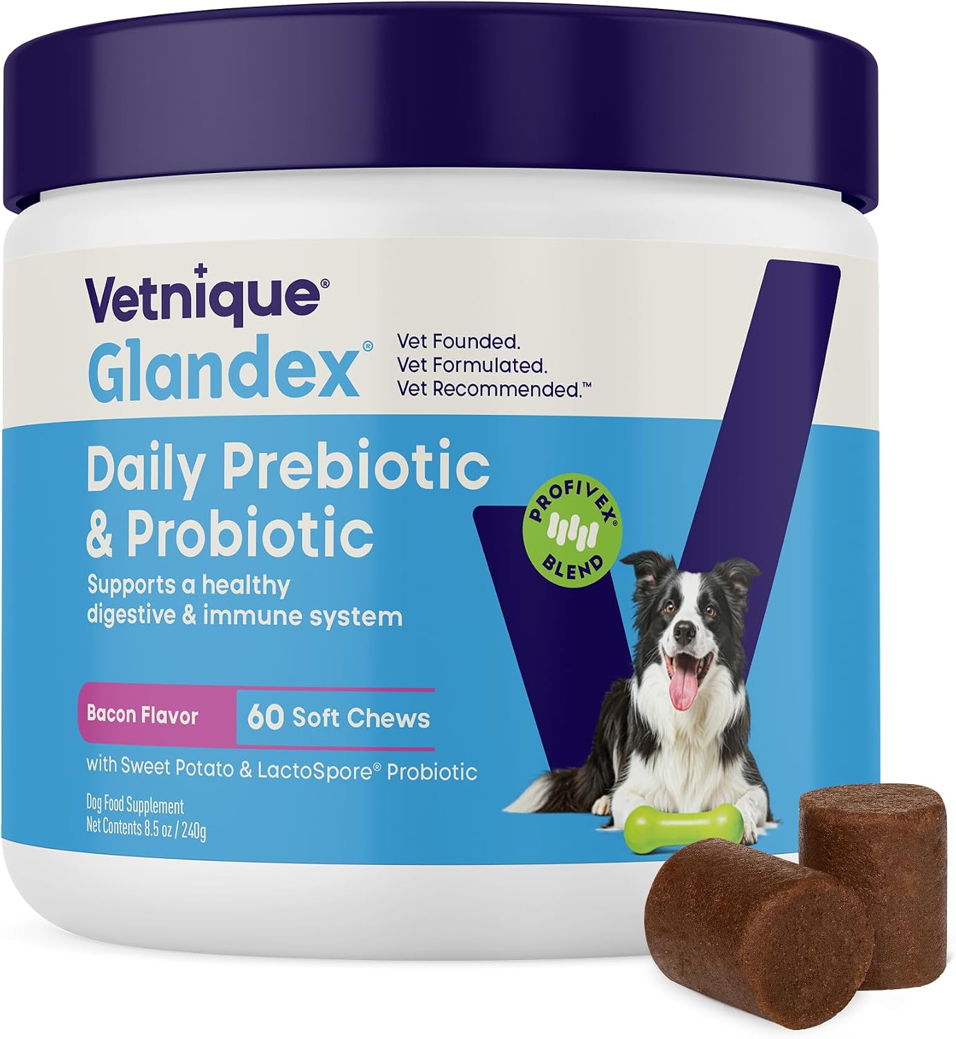 Vetnique Glandex Probióticos para Perros (60 Chews Masticables)