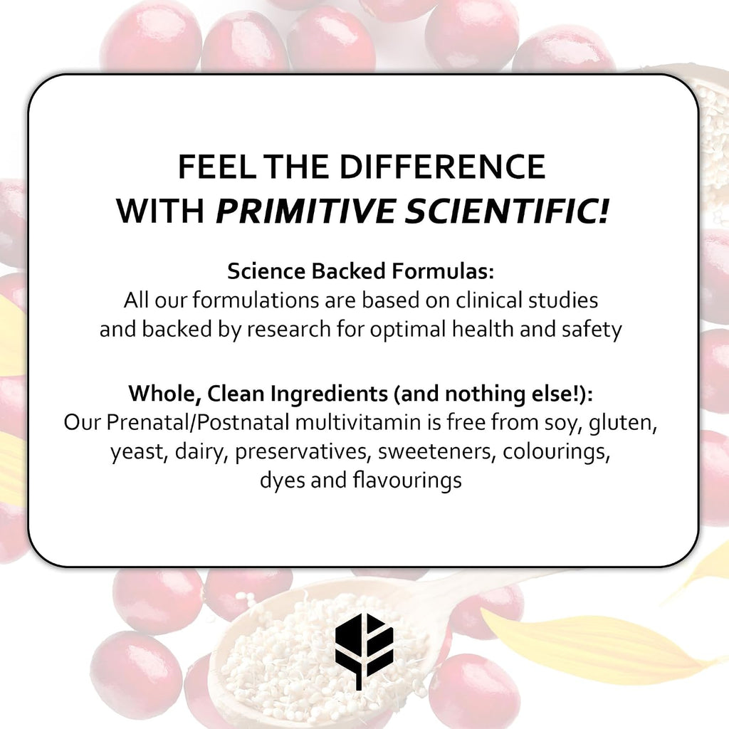 Multivitamínico Prenatal y Postnatal Primitive Scientific - 120 Cápsulas