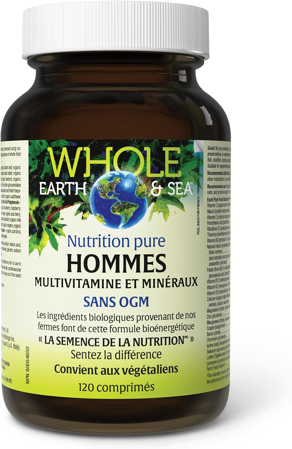Natural Factors Whole Earth & Sea Multivitamínico y Mineral para Hombres - 120 Comprimidos (60 Dosis)