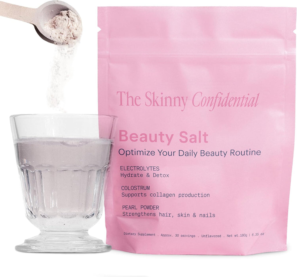 The Skinny Confidential Beauty Salt - Polvo de Hidratación con Colostrum, Electrolitos y Perla