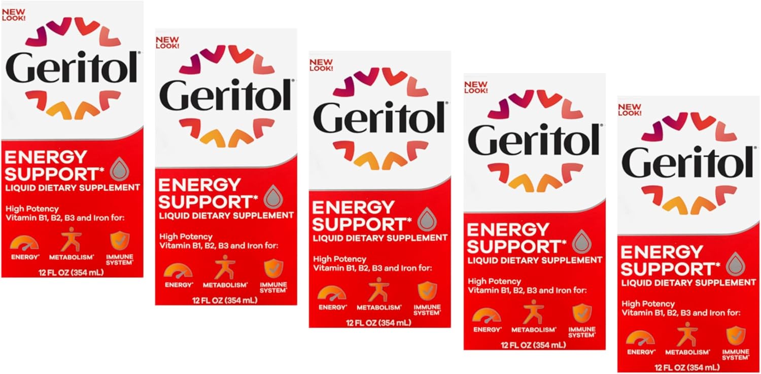 Geritol Suplemento Líquido, Vitaminas B y Hierro, 355 ml