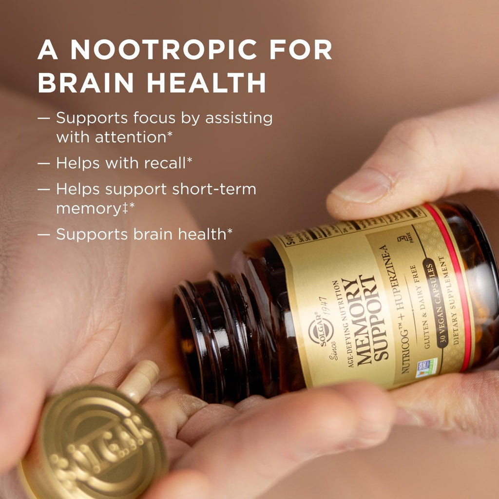 Solgar Memory Support - Complemento para la Memoria y el Enfoque con Nutricog y Vitamina D