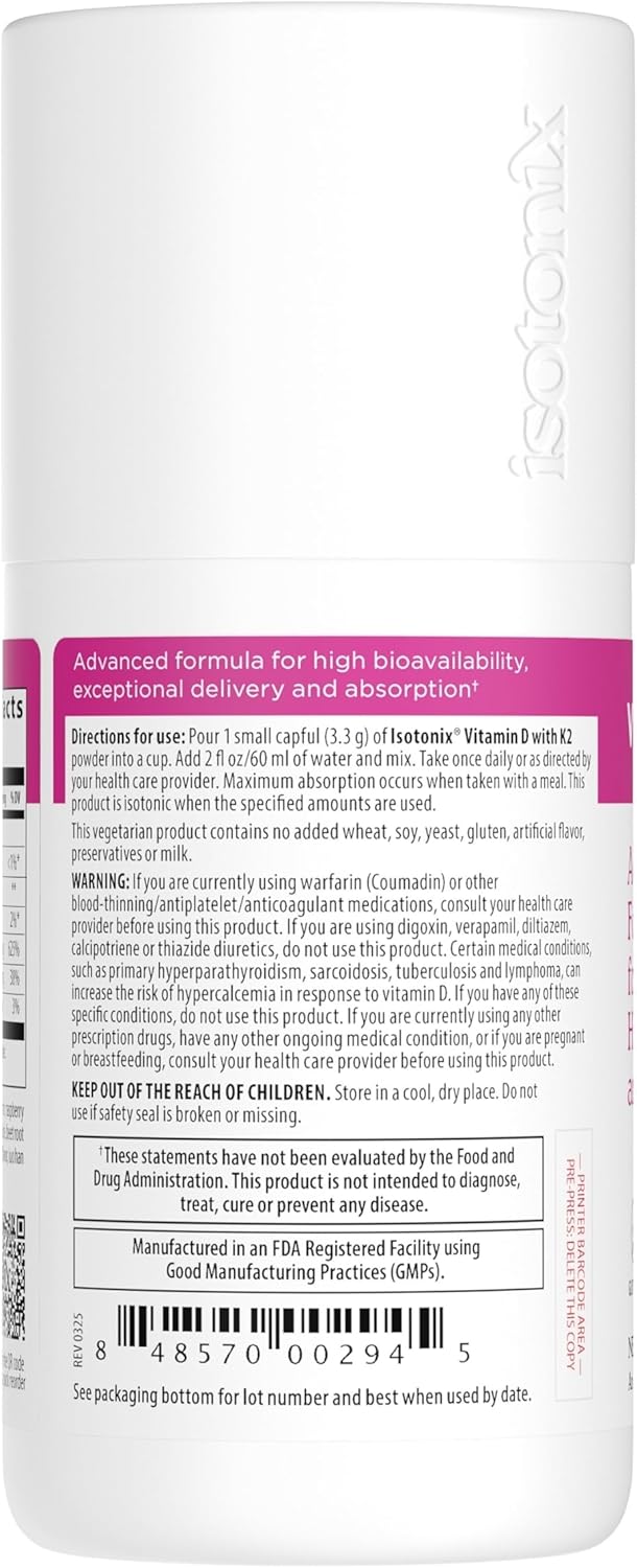Isotonix Vitamina D con K2 – Polvo Isotónico, 30 sobres
