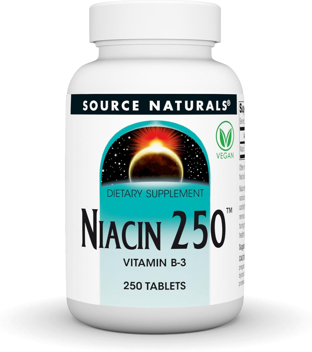 Source Naturals Niacina 250 mg, Vitamina B3 Vegana, 250 Comprimidos