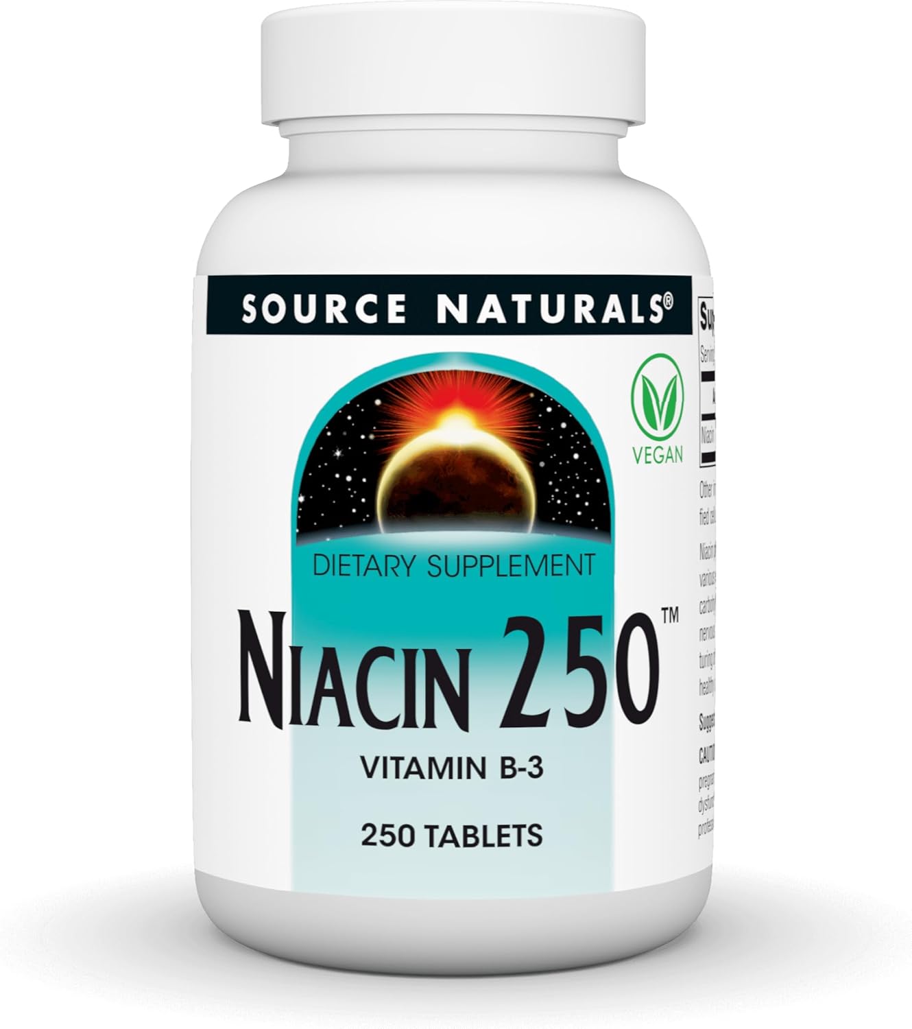 Source Naturals Niacina 250 mg, Vitamina B3 Vegana, 250 Comprimidos
