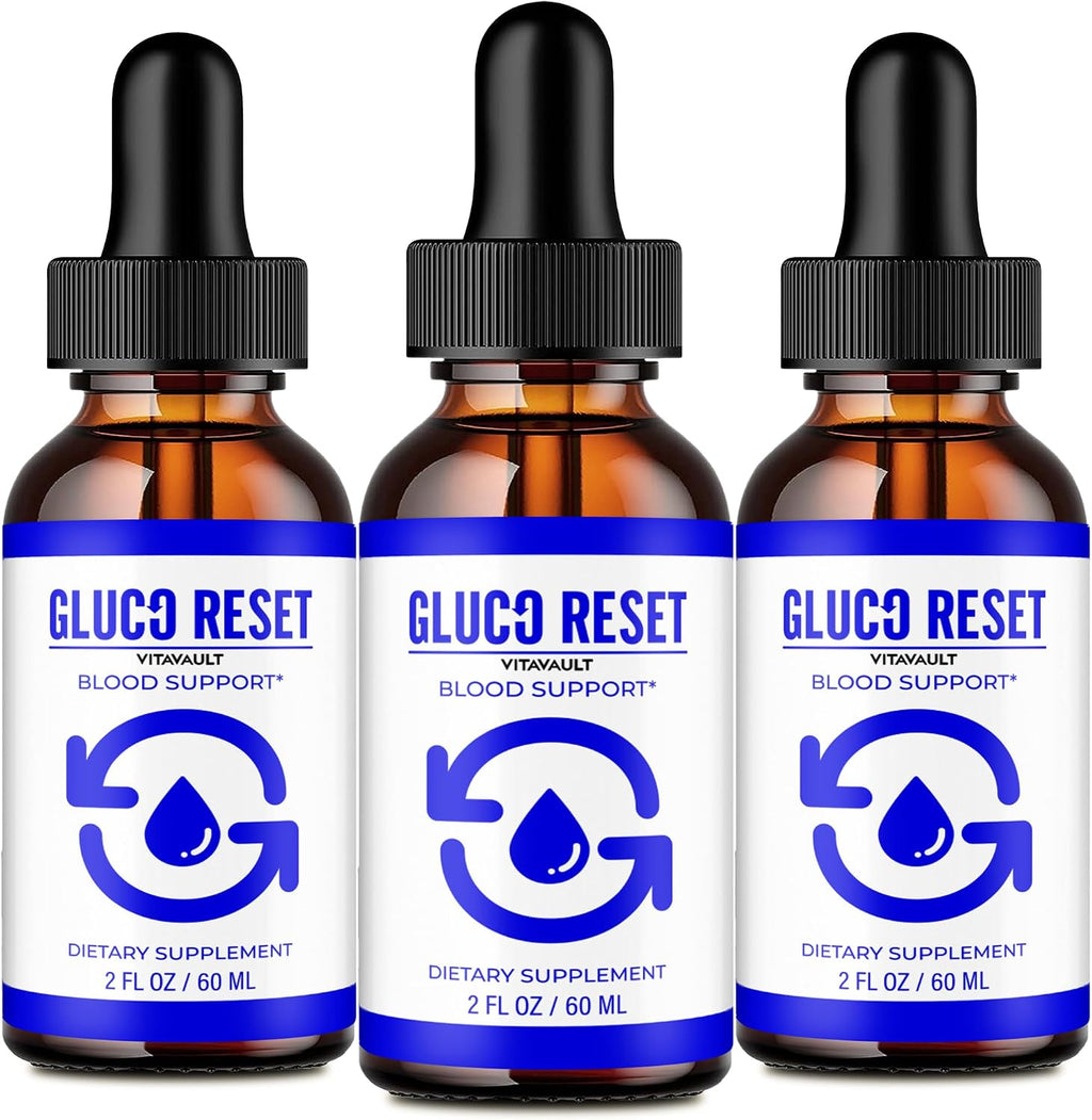 Vitavault Gluco Reset Drops - Maximum Strength, All Natural Formula (3 Pack)