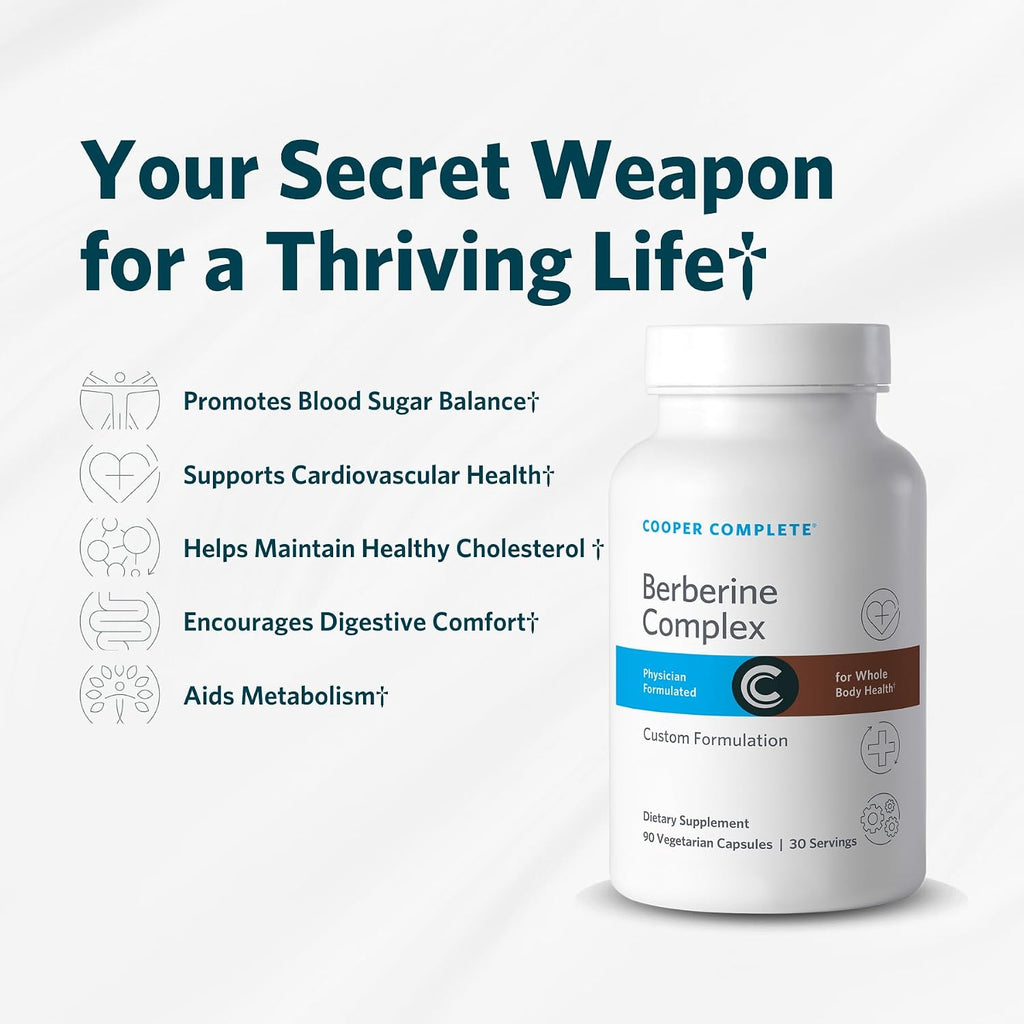 Cooper Complete Complejo de Berberina - 90 Cápsulas - Apoyo Metabólico, Salud Intestinal y Cardiovascular
