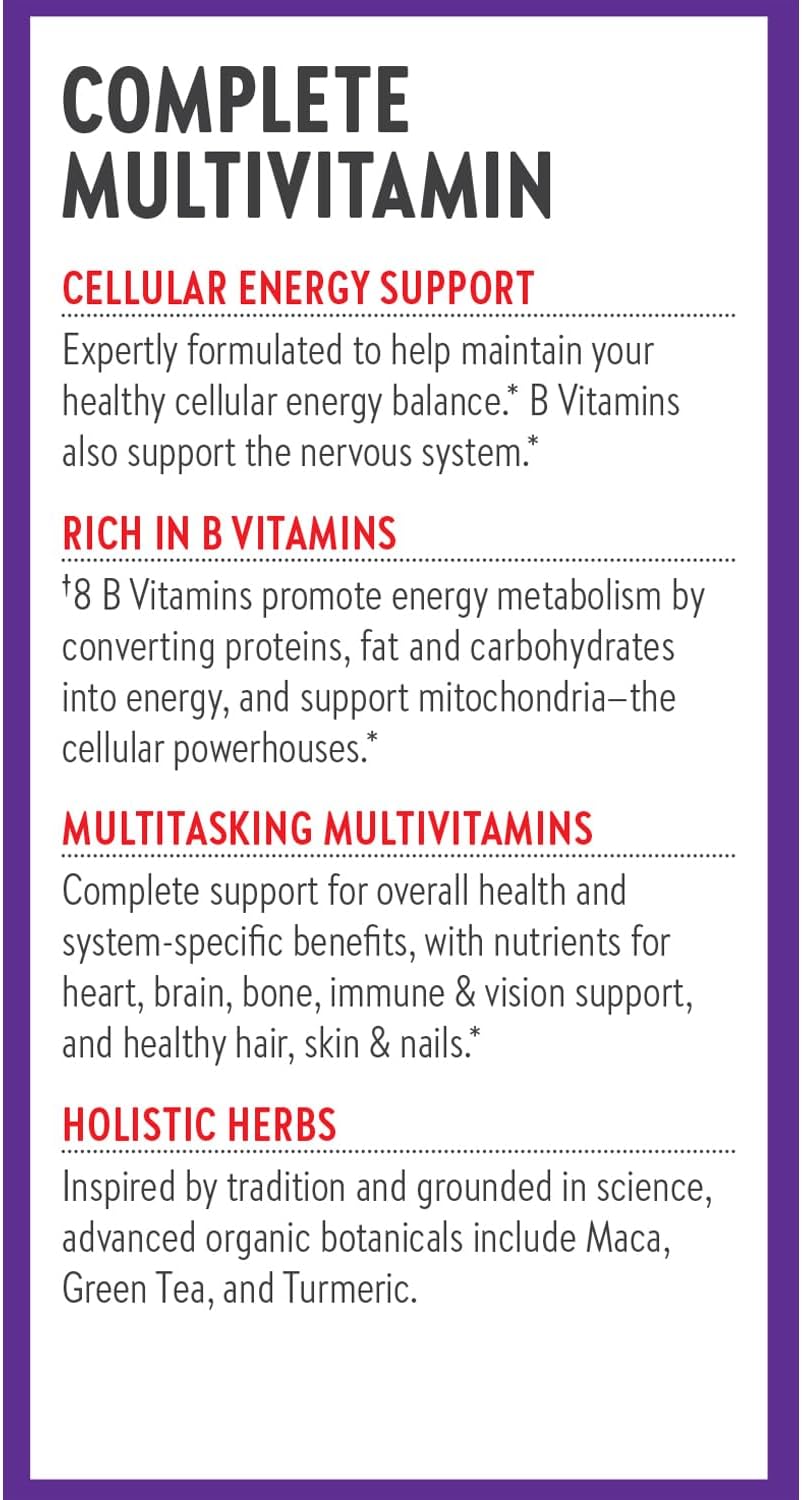New Chapter Energy Multivitamin con Vitaminas B, D3 y Hierbas, 96 comprimidos