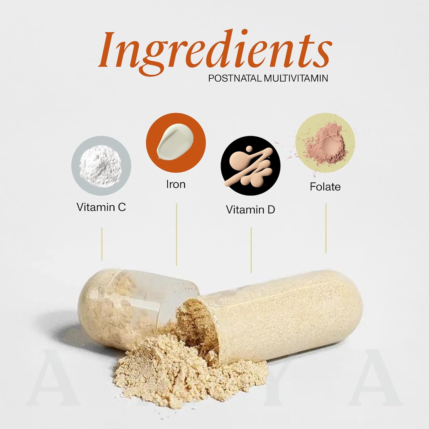 ANYA Multivitamínico Postparto, Vitaminas para la Lactancia, 30 Cápsulas - Vitaminas A, C, D3, Zinc, B12, Biotina, Folato y Hierro - 100% Vegano, Sin Gluten, Sin OGM