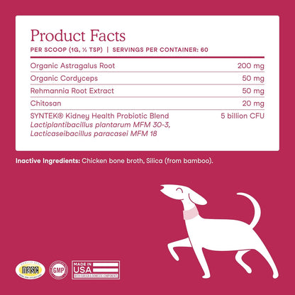 Fera Pets Dog Kidney Support con Probióticos – Mezcla de probióticos SYNTEK: 5 mil millones de UFC por dosis, – Image 6