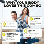 Calcio con Vitamina D3 y K2 – Swiss Activa+ Labs – Vegano, No-GMO – 60 Días