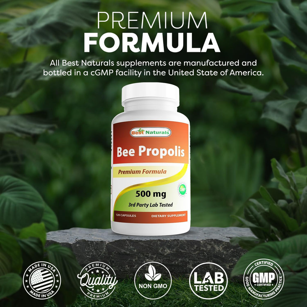Best Naturals Propóleo de Abeja 500 mg, 120 Cápsulas