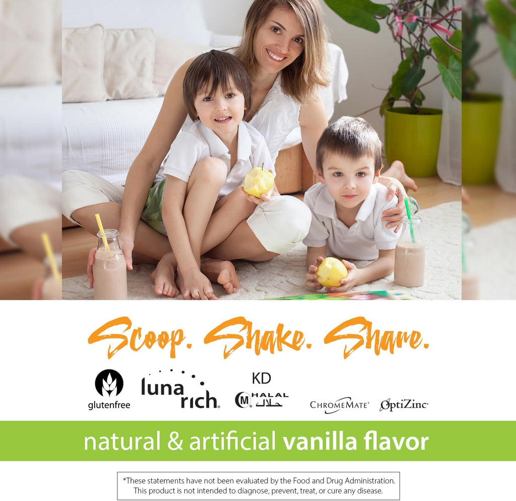 RELIV Now for Kids 1 Vainilla - Batido Nutricional Bajo en Azúcar con Vitaminas, Minerales y Proteína Vegetal para el Crecimiento y Desarrollo, 30 porciones