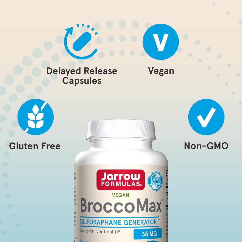 Jarrow Formulas BroccoMax Sulforaphane Generator 35 mg – 120 Delayed-Release Vegetable Capsules