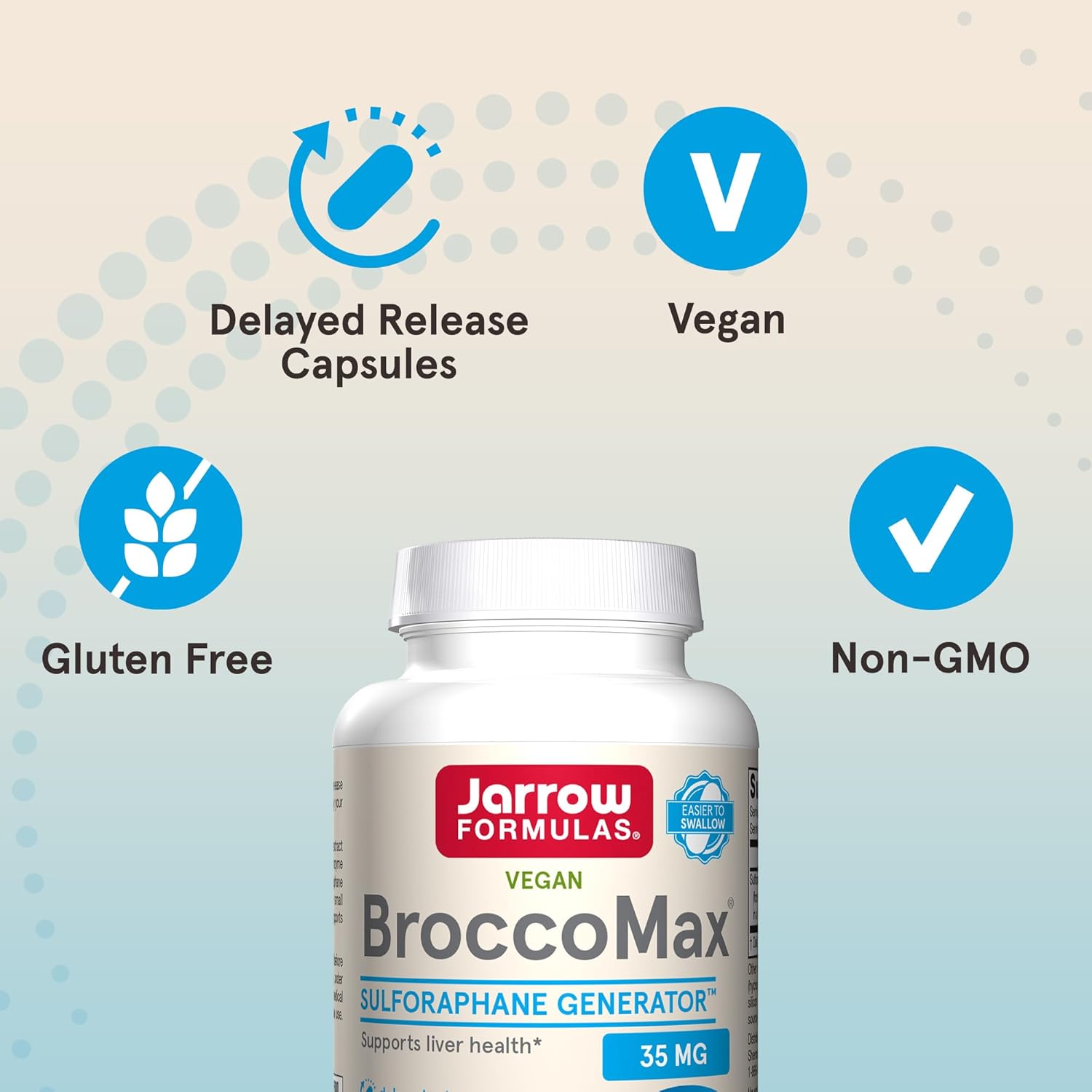 Jarrow Formulas BroccoMax Sulforaphane Generator 35 mg – 120 Delayed-Release Vegetable Capsules