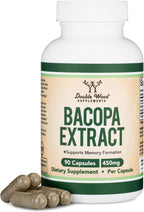 Cápsulas de Bacopa Monnieri con 20% Bacósidos 450mg - 90 Cápsulas - Double Wood Supplements