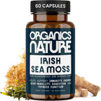 ORGANICS NATURE Irish Sea Moss Cápsulas 90 uds | Suplemento de Algas Marinas con Burdock y Bladderwrack