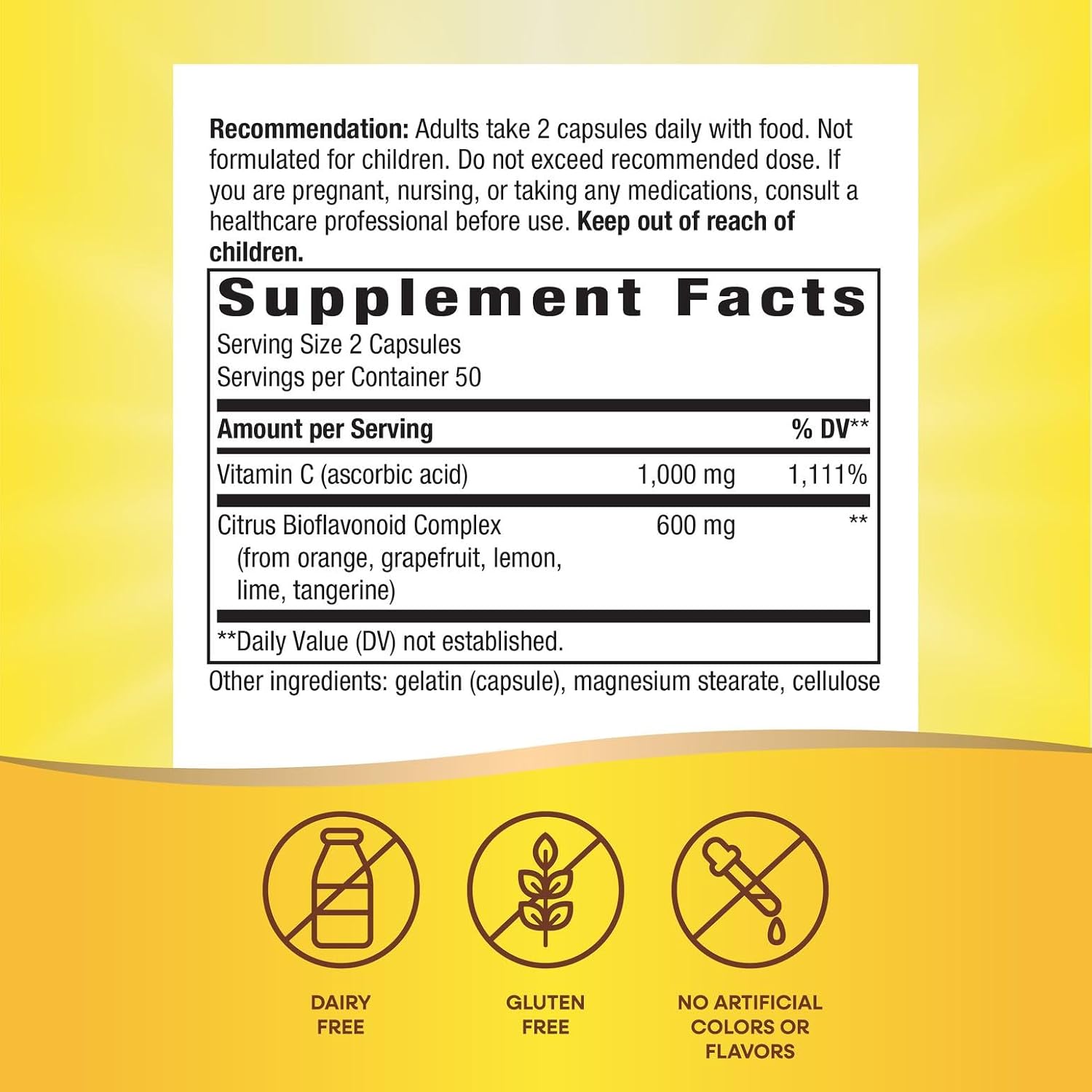 Nature's Way Vitamina C con Bioflavonoides 1000 mg, 100 Cápsulas