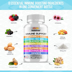 Apoyo Inmune 8 en 1: Quercetina, Zinc, Vitamina C y D3 - 60 Cápsulas