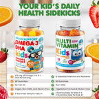 DR. MORITZ Pack de Gominolas Omega 3 (90 uds) y Multivitamínicas para Niños (60 uds) - Vegano, Sin OMG, Apoyo Diario