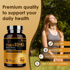 NATURE TARGET Complejo Vitamina D3 K2 con A, E y Zinc - 5000 UI, 100 mcg - 120 Cápsulas