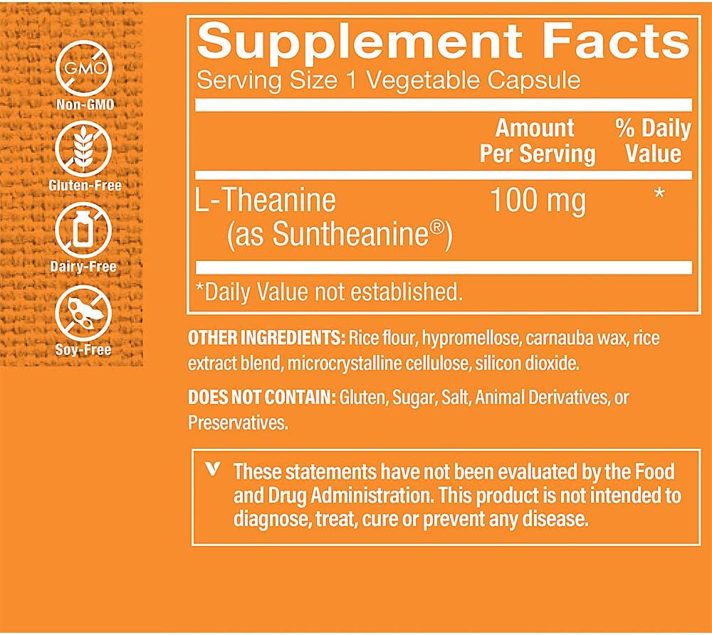 The Vitamin Shoppe L-Teanina 100 mg - 120 Cápsulas
