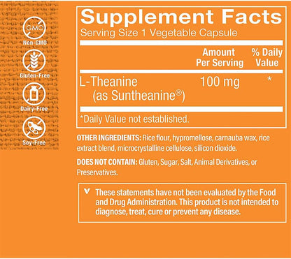 The Vitamin Shoppe L-Teanina 100 mg - 120 Cápsulas – Image 2