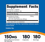 Nutricost Isoflavonas de Soja 150mg, 180 Cápsulas Veganas