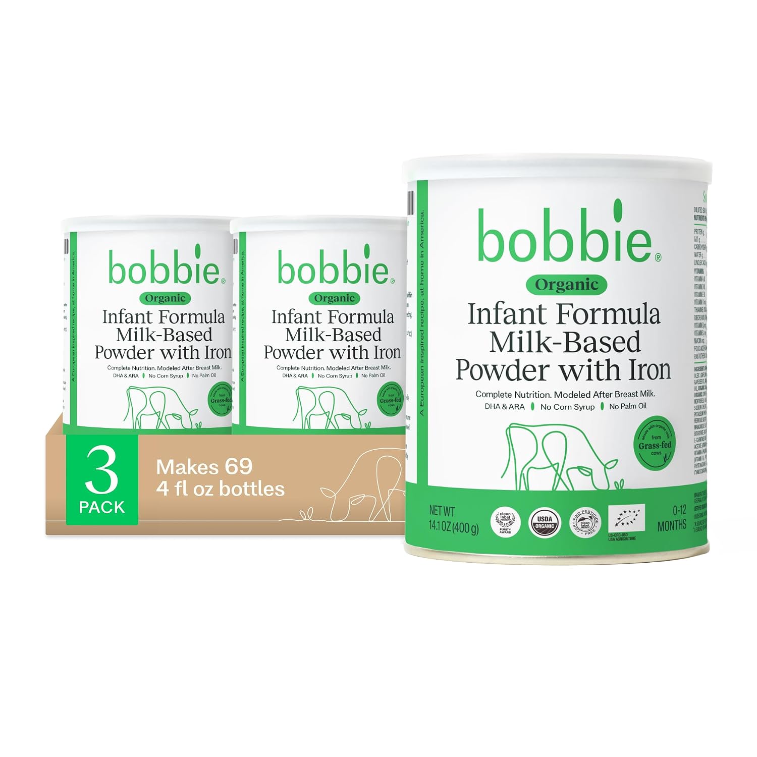 Bobbie Gotas de Vitamina D Orgánicas para Bebés - 400 UI, 0.3 fl oz