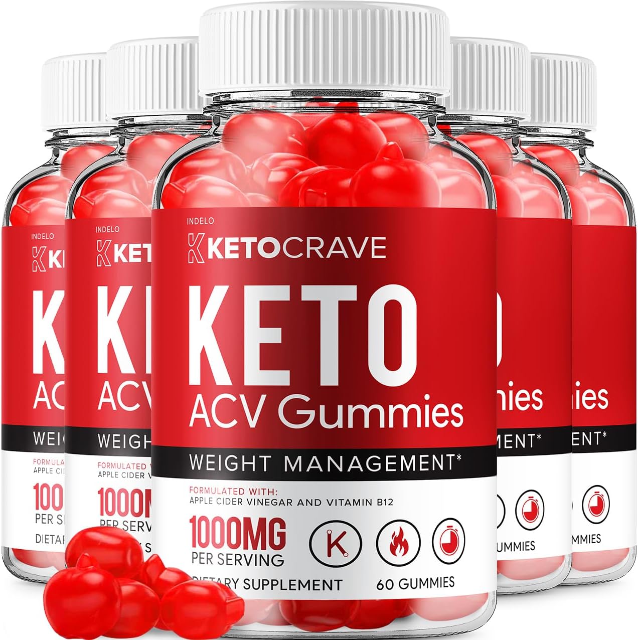 Crave Keto ACV Gummies - 300 Gummies (5 Pack)