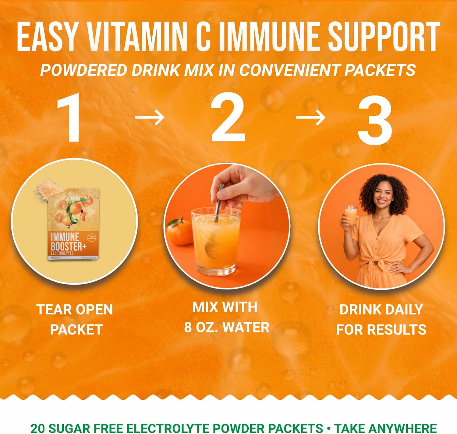 Dr. Price’s Vitamina C y Electrolitos en Polvo - Sabor Mandarina, 20 sobres
