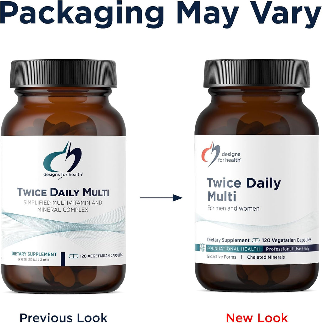 Designs for Health Multivitamínico Metilado para Mujeres y Hombres - Suplemento Diario Sin Hierro con Vitaminas B12 y Folato Metilados, C, D, E y Más (120 Cápsulas)