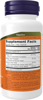 NOW Foods Gastro Comfort, con Goma de Mástique, Aloe Vera y Olmo Americano, 60 Cápsulas Vegetales