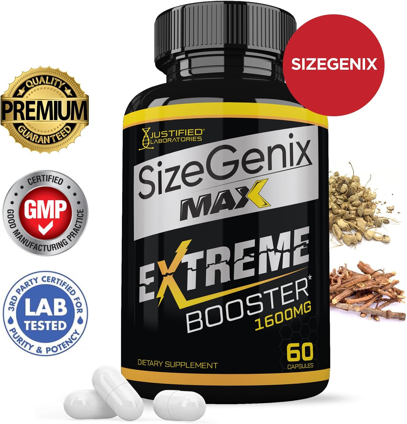 Sizegenix Max 1600mg Fórmula para la Salud Masculina, 60 Cápsulas