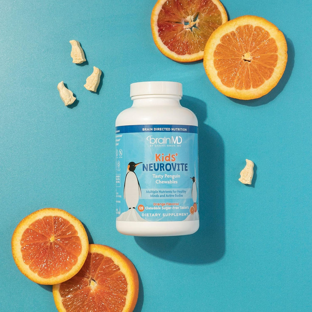 BRAINMD Kids' NeuroVite - Multivitamínico y Mineral, Sabor Naranja, 120 Comprimidos Masticables