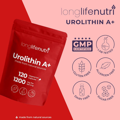 Urolithin A 1200mg - 120 Cápsulas Vegetales de Postbiótico Puro de Granada, Analizado, Vegano – Image 7
