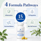 Augamis Tratamiento Hormonal para el Acné Femenino – Suplemento Libre de DIM para Piel Clara, Rostro y Cuerpo – 60 Cápsulas, 485 mg