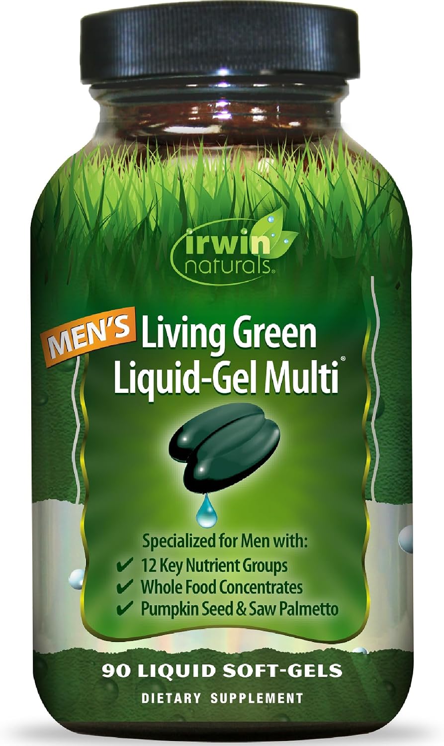 Irwin Naturals Men's Living Green Multivitamínico Diario para Hombres - 90 Cápsulas Blandas Líquidas
