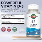 KAL Vitamina D3 5000 UI (125 mcg) - 90 Softgels - Complemento Alimenticio