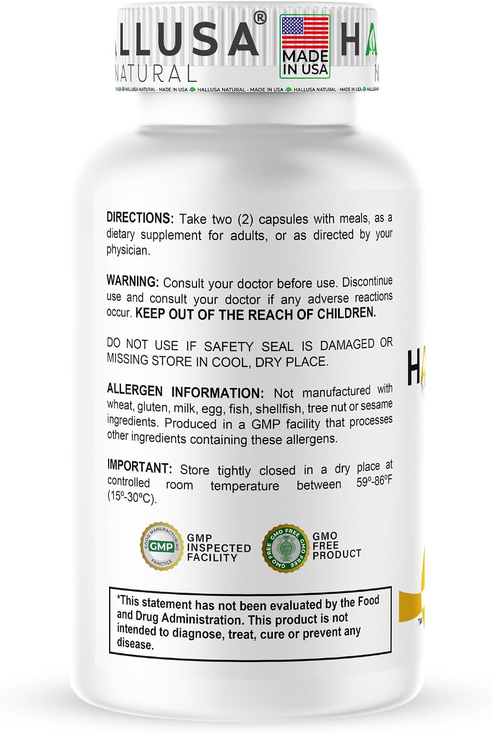 Hallusa Natural Cápsulas de Colostro 1000 mg | Apoyo Inmunológico, Salud Digestiva, Recuperación Muscular, Piel y Cabello, Energía | 60 Cápsulas
