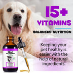 Multivitamínico Líquido 15 en 1 para Perros – Apoyo Articular, Piel y Digestión (60 ml)