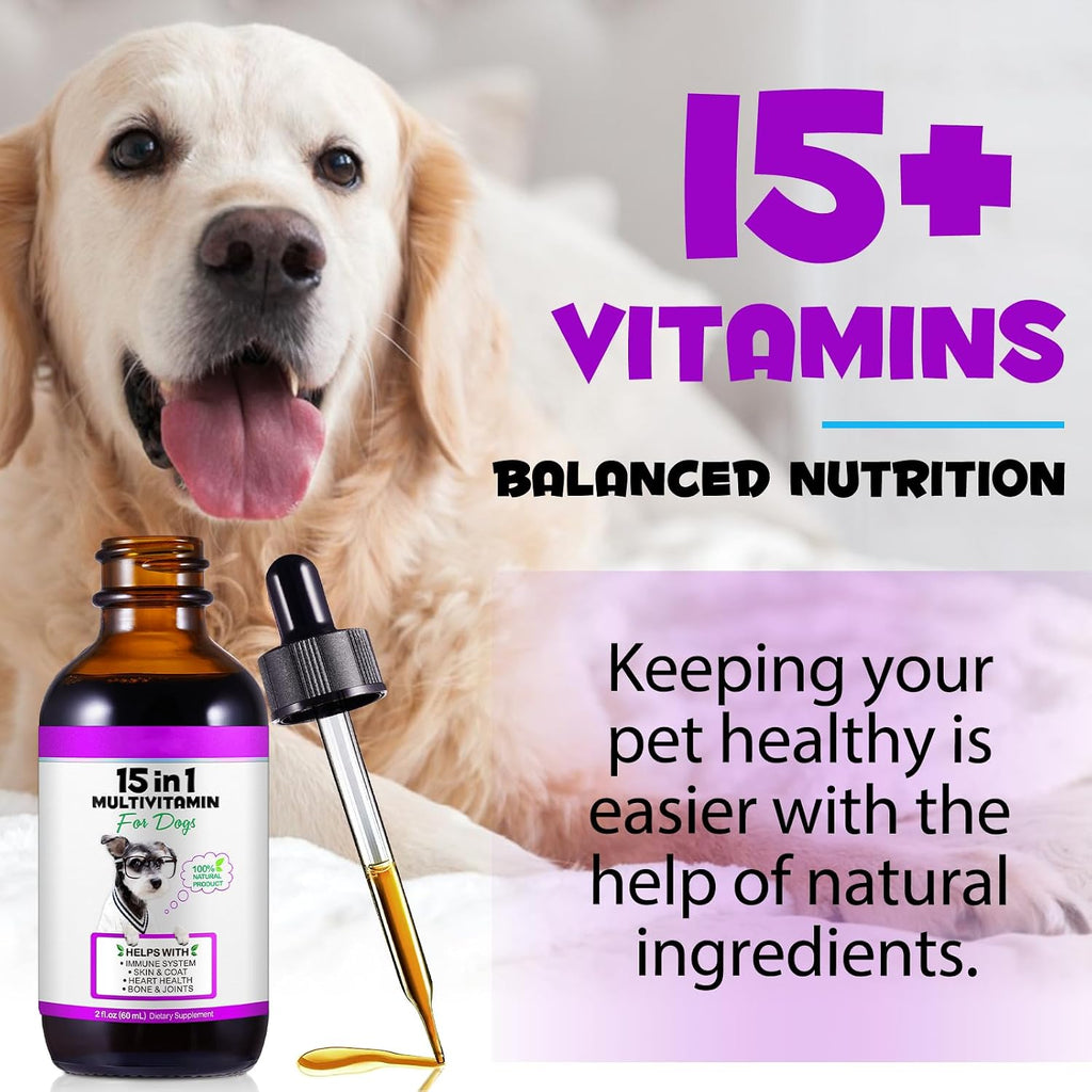 VOSIFSDIY Multivitamínico Líquido para Perros 15 en 1 – 60 ml